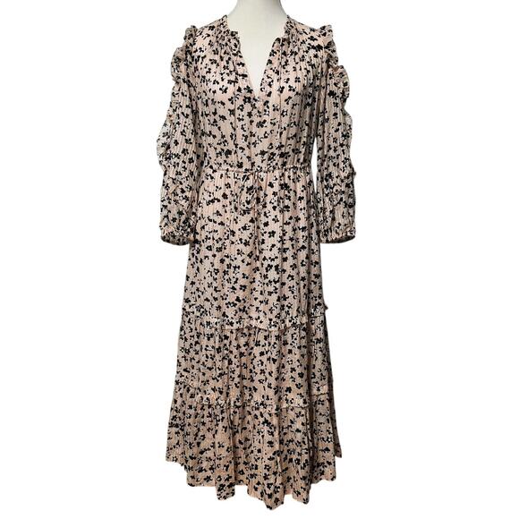 Ulla Johnson Dresses & Skirts - Ulla Johnson Fantine Dress Blush Pink Long Sleeve Floral Peasant Midi Size 4